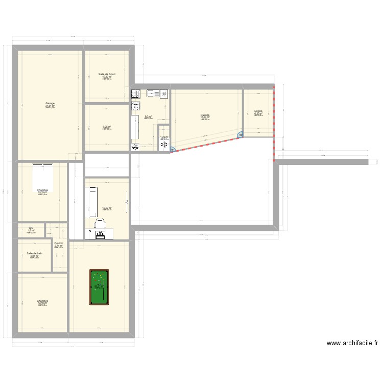 Rude des vignes 2. Plan de 14 pièces et 159 m2