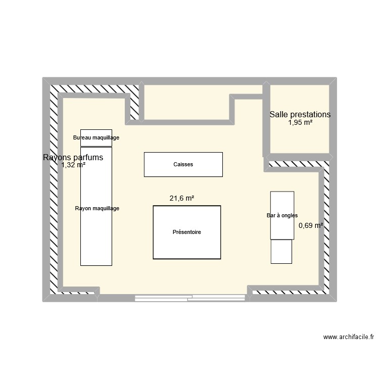 Beauty success plan. Plan de 4 pièces et 26 m2