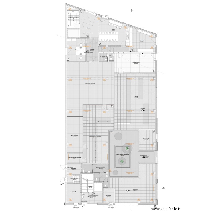 Détection intrusion Halle Gourmande Rez. Plan de 0 pièce et 0 m2