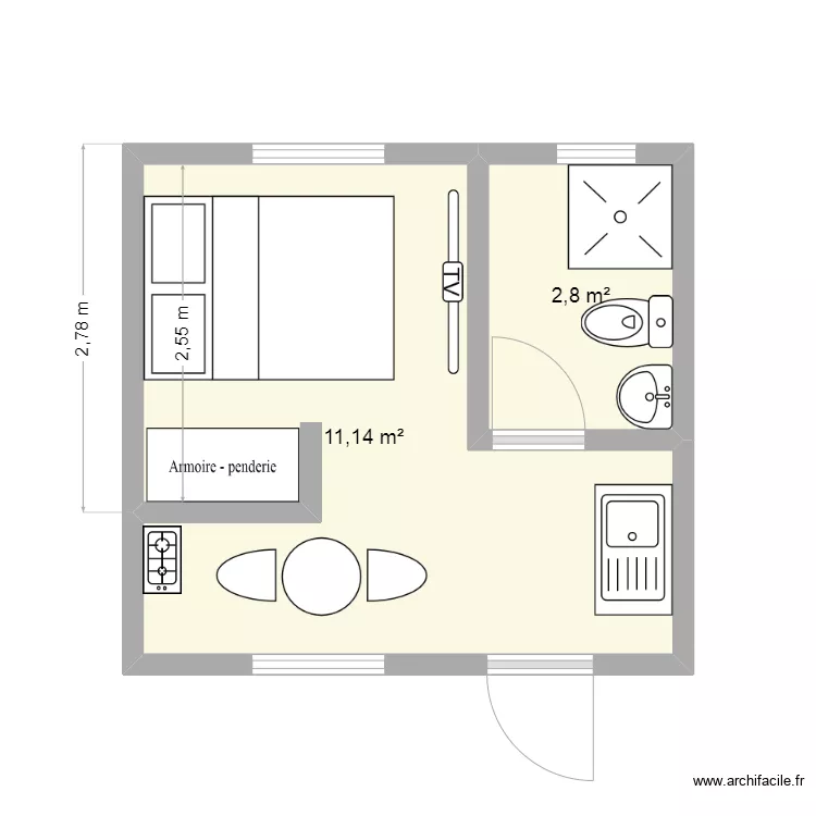 Plan d'un studio t&eacute;moin. Plan de 