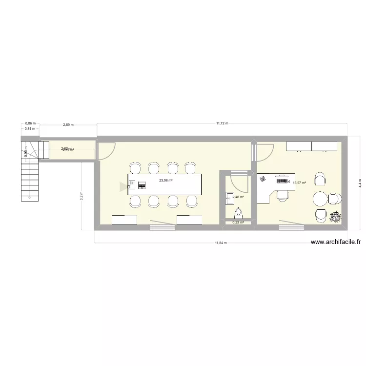 PROJET ETAGE. Plan de 5  et 45 m²