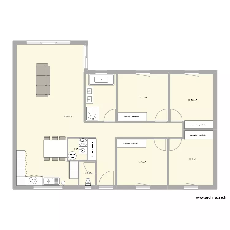 Plan 1. Plan de 7  et 109 m²