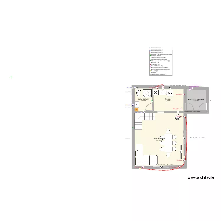 Fey SAM. Plan de 7 pièces et 71 m²