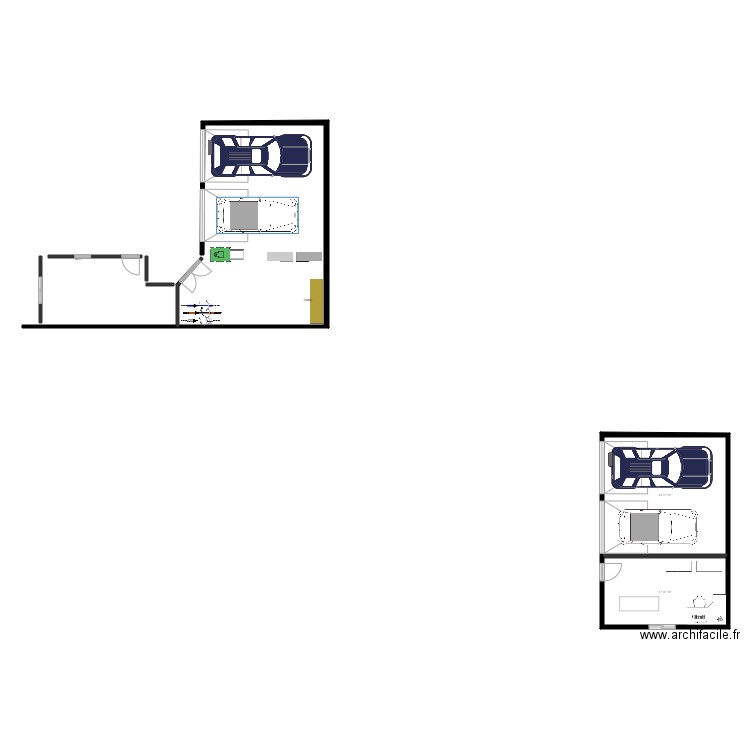 Aussevielle Garage et local pro. Plan de 2 pièces et 47 m2