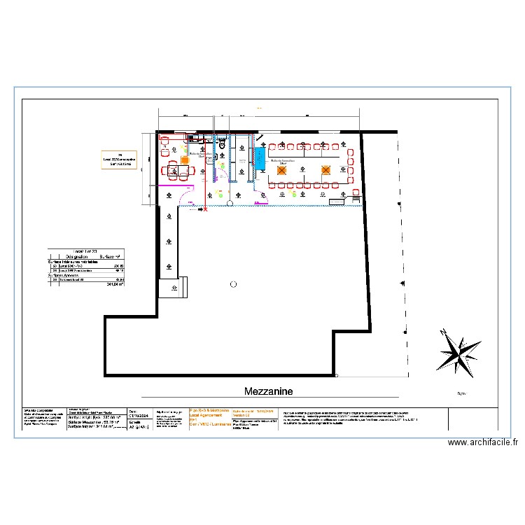 Plan d'implantation Mezzanine V2. Plan de 0 pièce et 0 m2