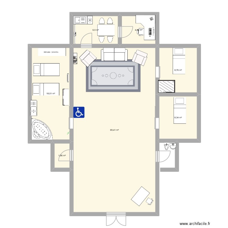 plan institut. Plan de 7 pièces et 118 m2