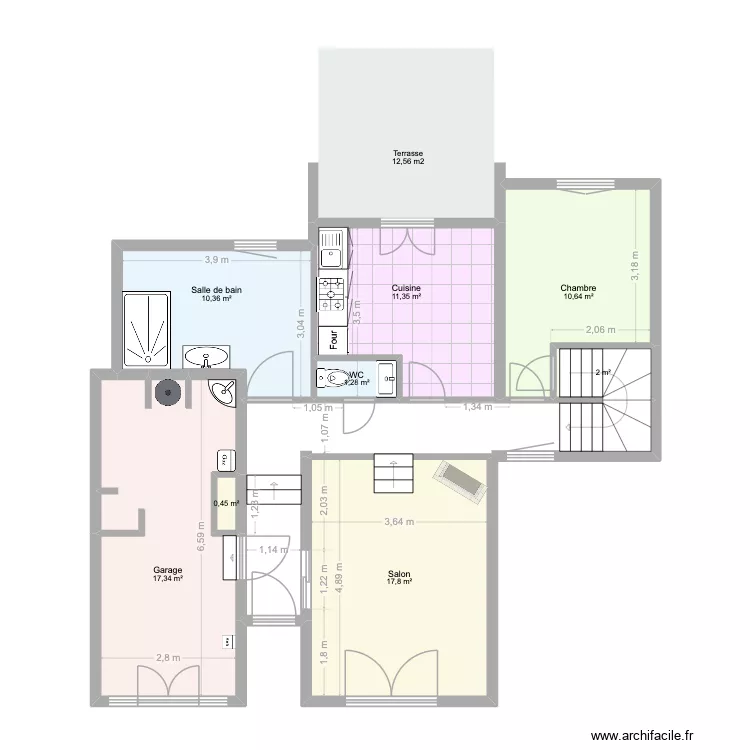 PROJET JEREMY. Plan de 8 pièces et 71 m² PROJET JEREMY. Plan de 8 pièces et 71 m²