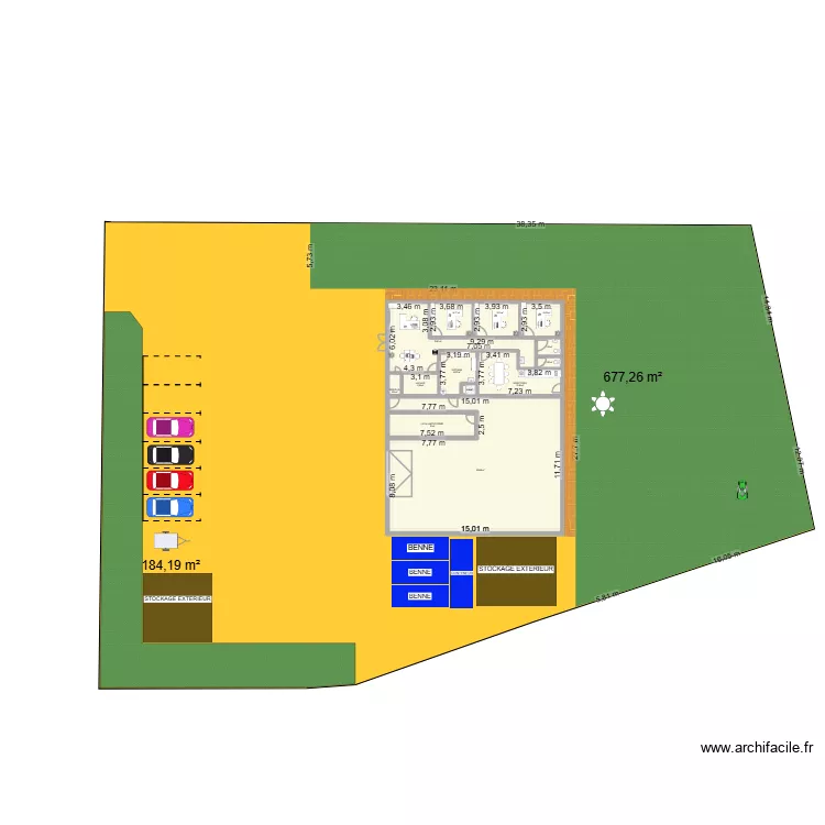 LOCAL SPEM. Plan de 13  et 284 m²