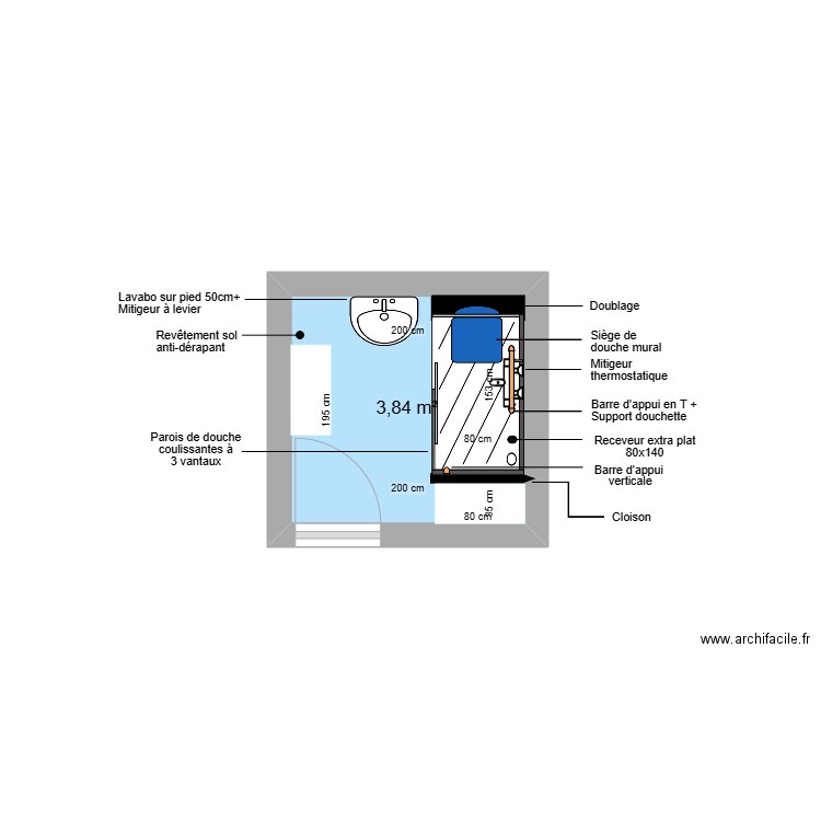 Projet HENRY1. Plan de 1 pièce et 4 m2