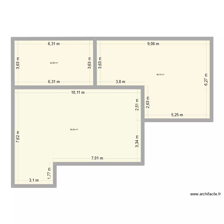 Base Projet V1 17032026. Plan de 3  et 134 m²
