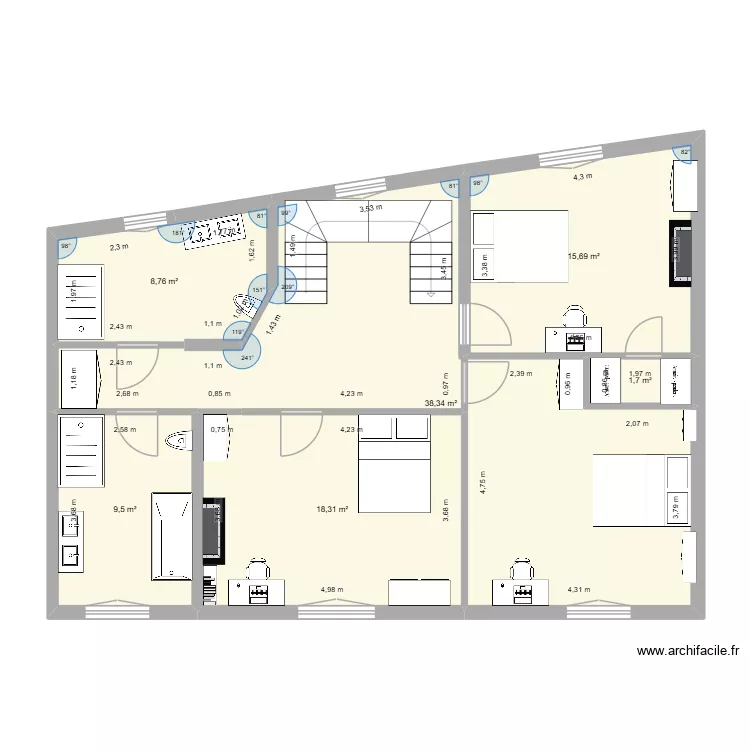 DH - 2eme etage 15/03/26. Plan de 6 et 92 m² DH - 2eme etage 15/03/26. Plan de 6 et 92 m²