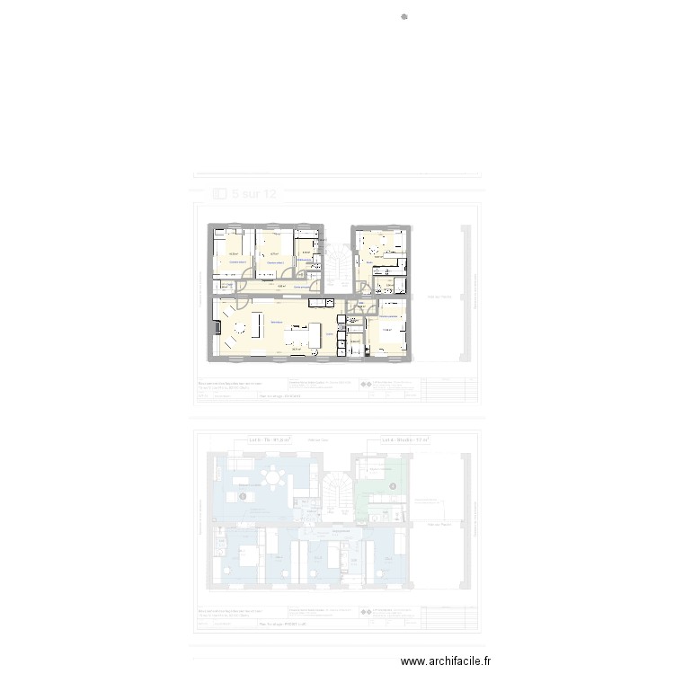 appart clichy 6. Plan de 13 pièces et 109 m2