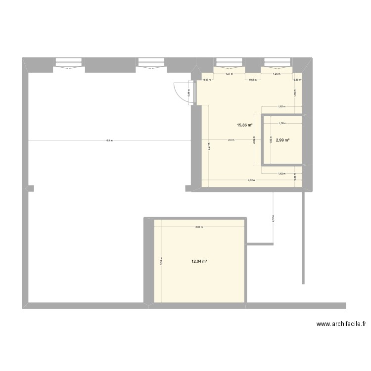 Nouveau 75 Crozatier aménagé. Plan de 3 pièces et 83 m2
