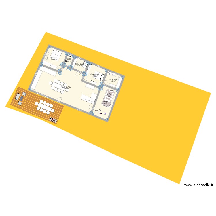 Brech. Plan de 7 pièces et 141 m2