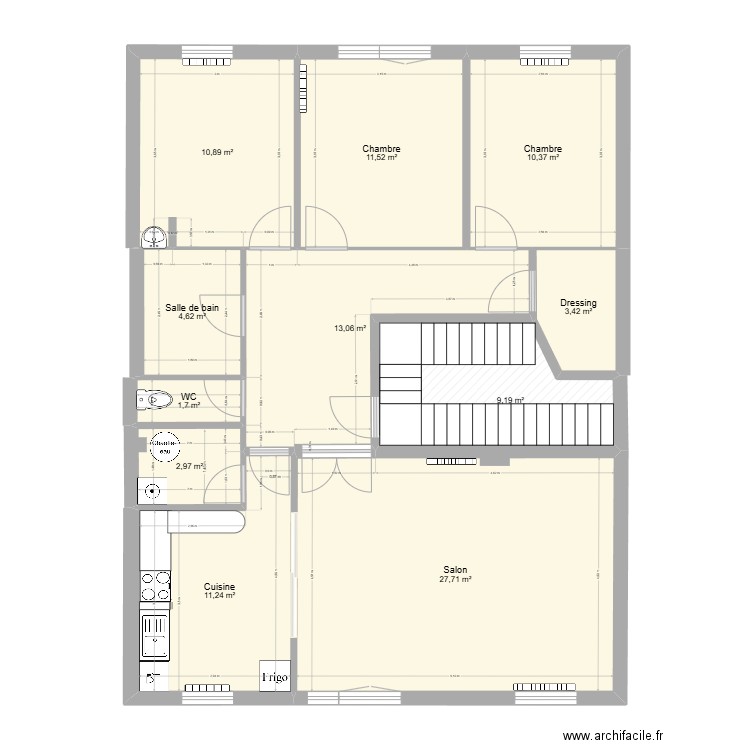 CUISINE - T4 Villeneuve sur Lot. Plan de 11 pièces et 107 m2