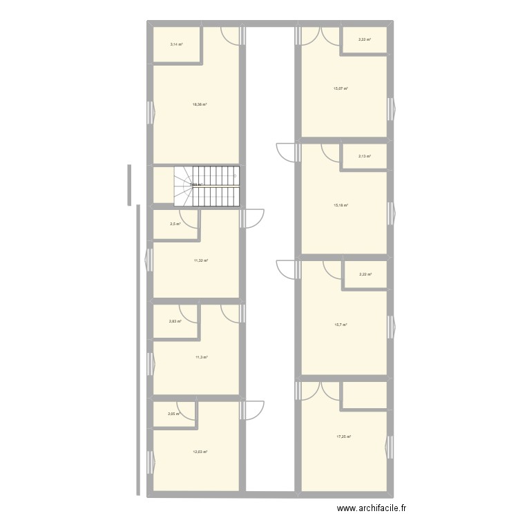 plan 1 er etage 2. Plan de 16 pièces et 139 m2
