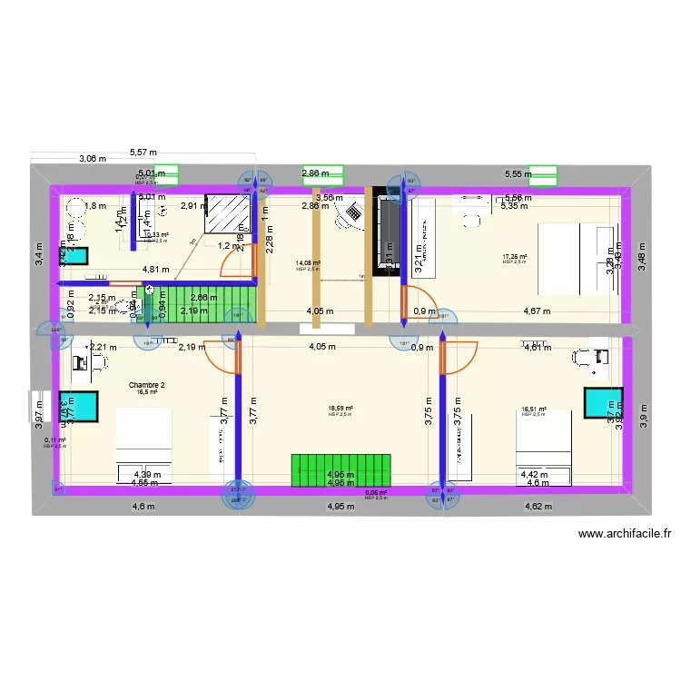 1er &eacute;tage 136. Plan de 10  et 96 m²