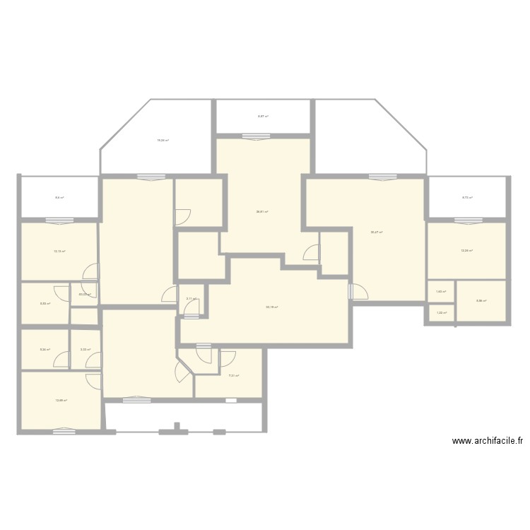 78080801X-HOUILLES-SCPCATROUX-CROQUIS-A. Plan de 19 pièces et 214 m2