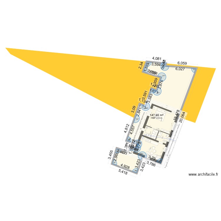 MAISON CADASTE. Plan de 1 pièce et 148 m2