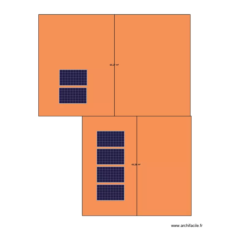 tanneron solaire. Plan de 2  et 111 m²