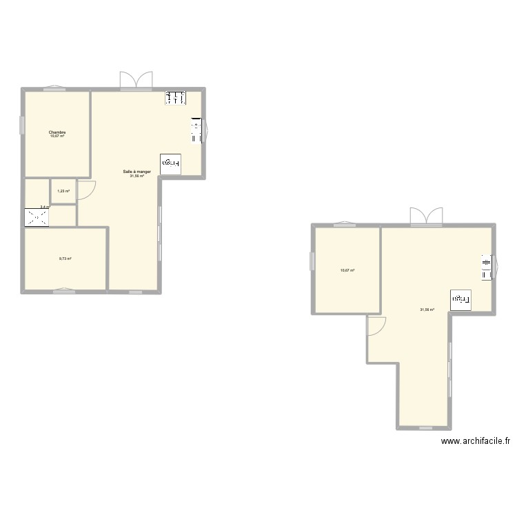 model 2_L. Plan de 7 pièces et 99 m2