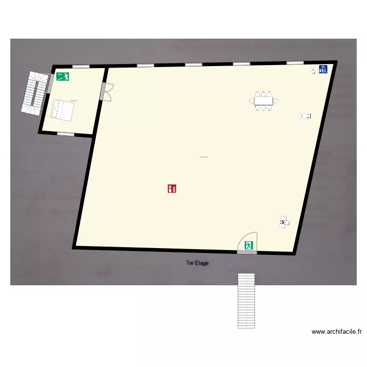 Sevin. Plan de 2  et 409 m²