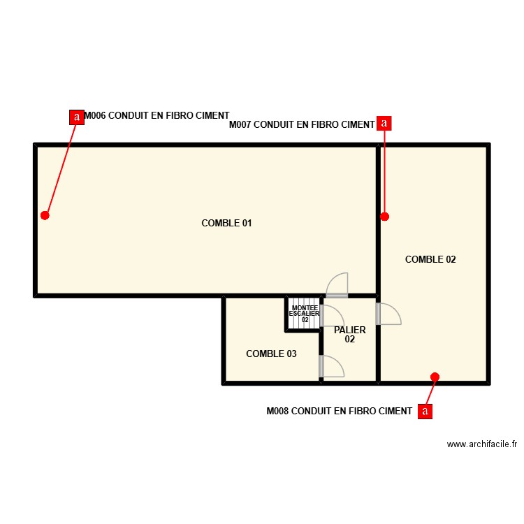 PLAN 02 ETAGE COMBES ST HILAIRE AM. Plan de 5 pièces et 70 m2