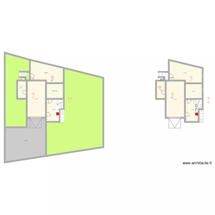 PLANS HAUSWALD. Plan de 13  et 429 m²