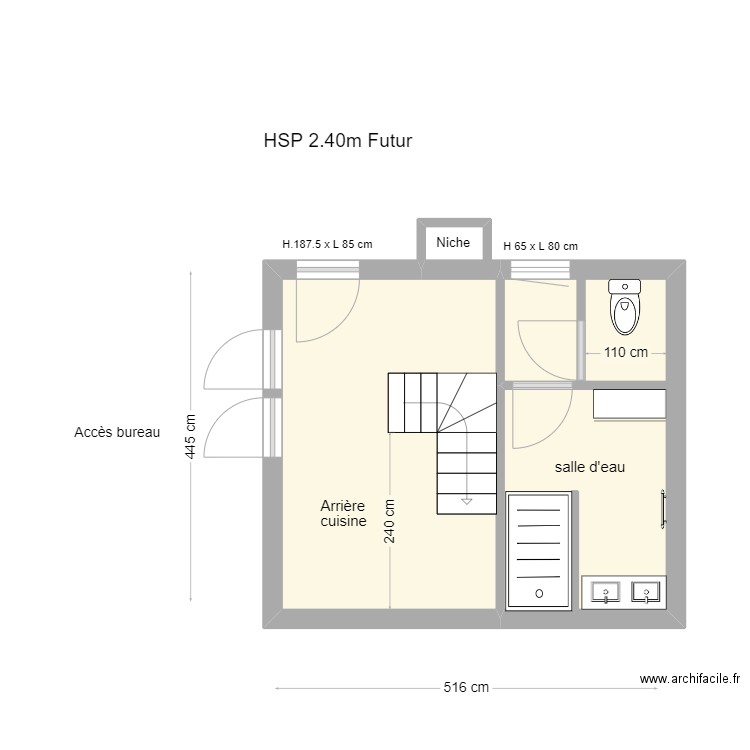 BONNEAU SEB. Plan de 2 pièces et 22 m2