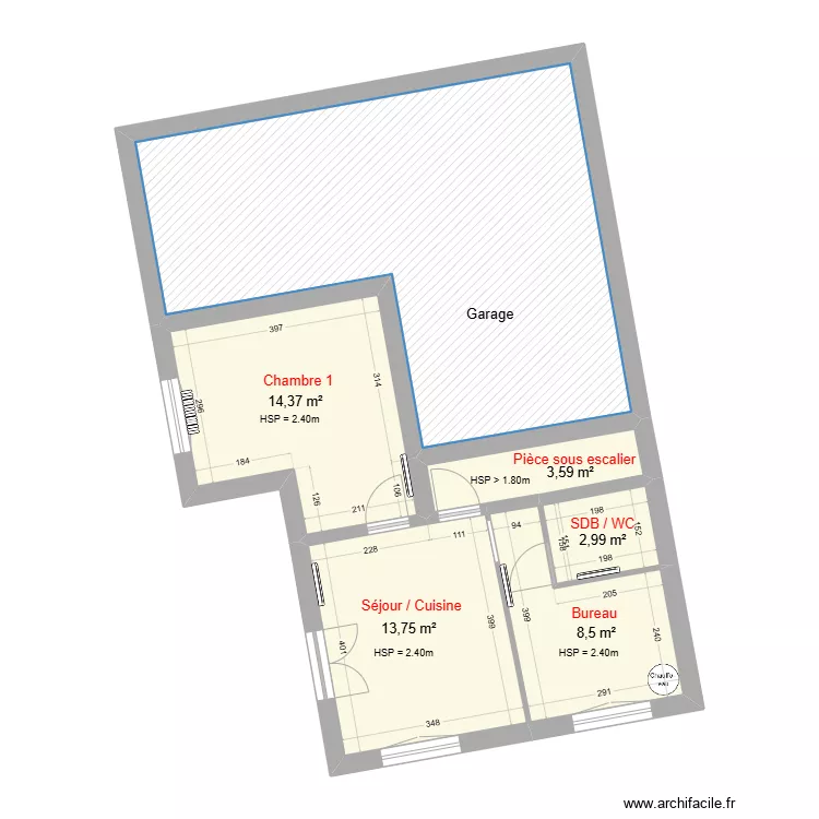 Logement BERARD - Appartement bas. Plan de 