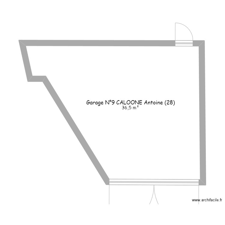 Plan Garage N°9 CALOONE Antoine (28). Plan de 1 pièce et 37 m2