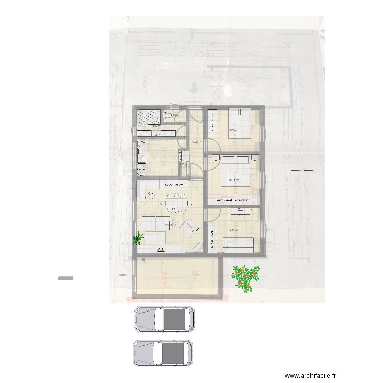 saint cyprienactuel. Plan de 8 pièces et 73 m2