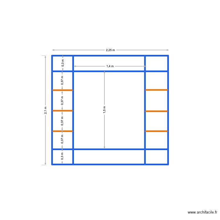 armoire. Plan de 15 pièces et 4 m2