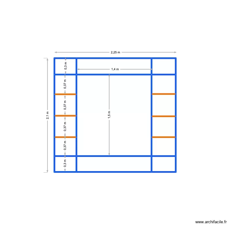 armoire. Plan de 15  et 4 m²
