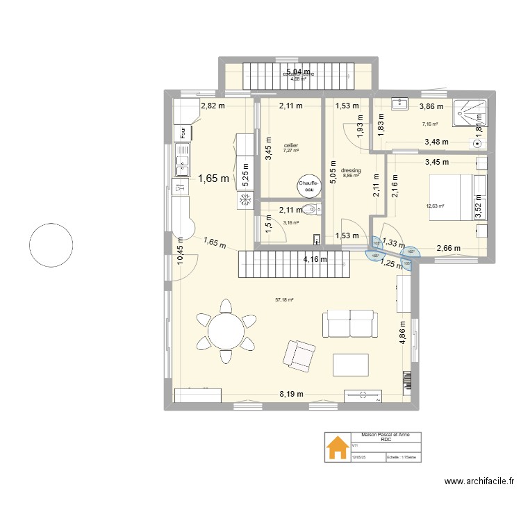 maisonV11. Plan de 7 pièces et 101 m2