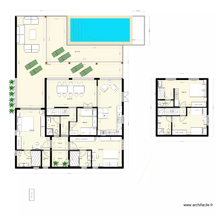 Villa Filao marc final. Plan de 17  et 226 m²