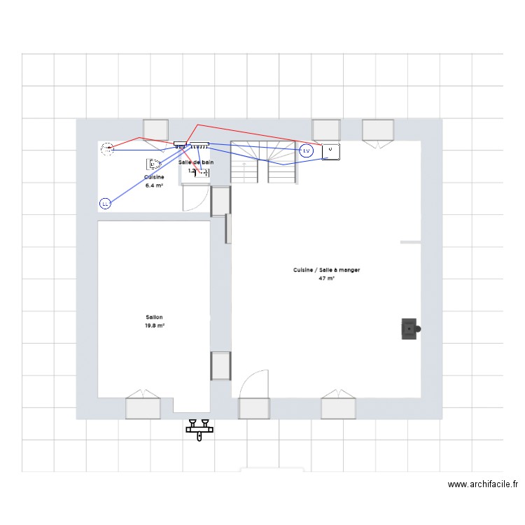 PLOMBERIE RDC PAJAY. Plan de 0 pièce et 0 m2