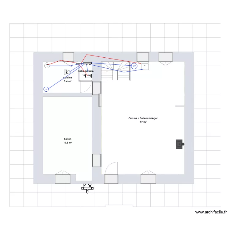PLOMBERIE RDC PAJAY. Plan de PLOMBERIE RDC PAJAY. Plan de