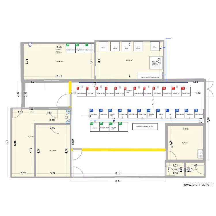 GLD galva. Plan de 7 Pièces et 85 m²