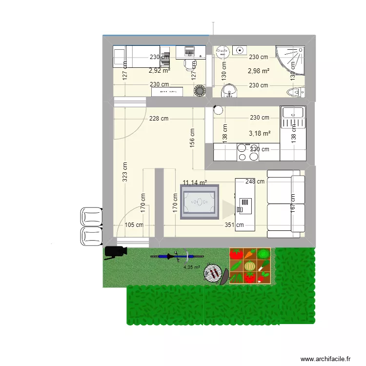 Maison &eacute;tudient une personne . Plan de 
