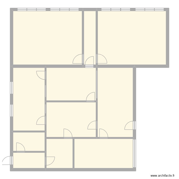 NDA Bat A 016 - A 017. Plan de 11 pièces et 222 m2