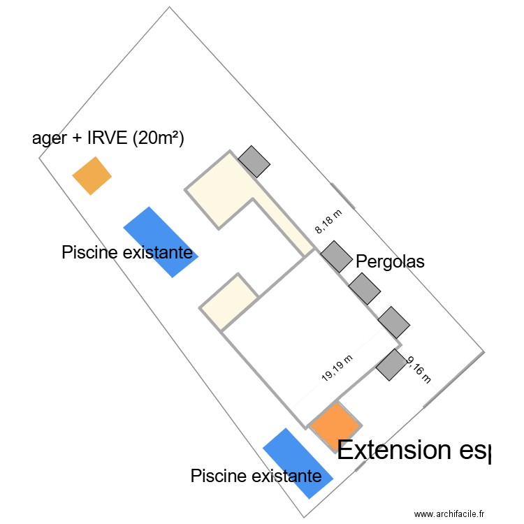 CigaliereProjet2. Plan de 3 pièces et 156 m2