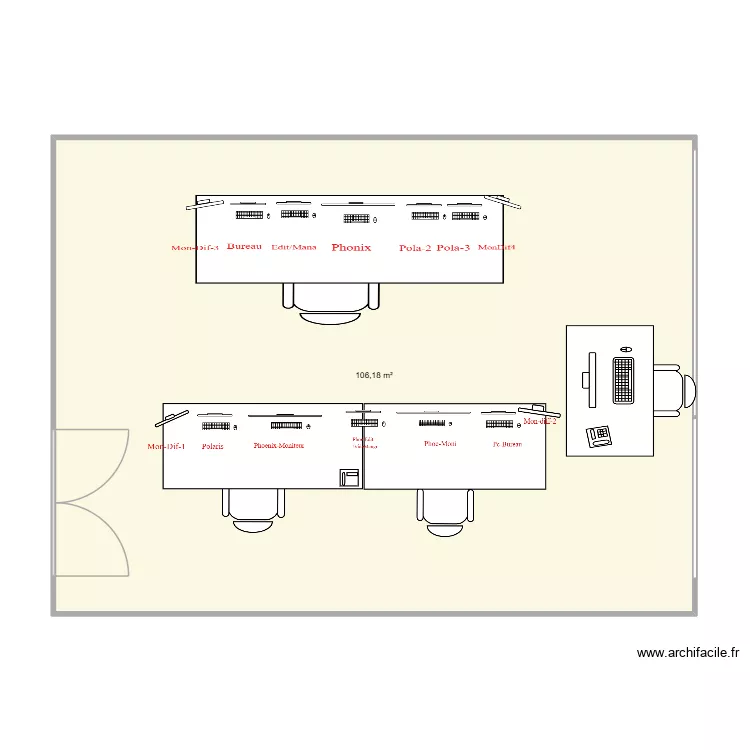 régie. Plan de 1 et 106 m² régie. Plan de 1 et 106 m²