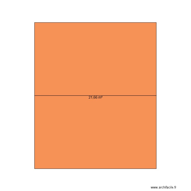 pommiers. Plan de 1 pièce et 22 m2