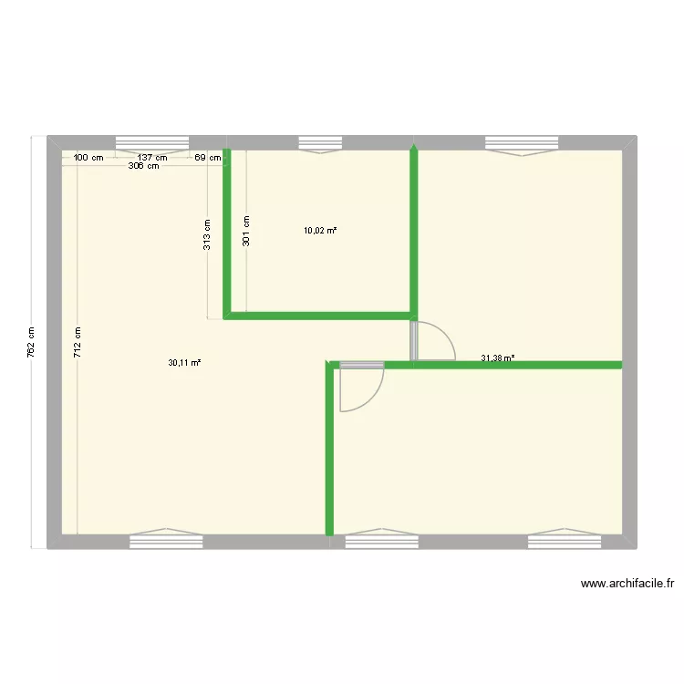 projet. Plan de 3  et 72 m²