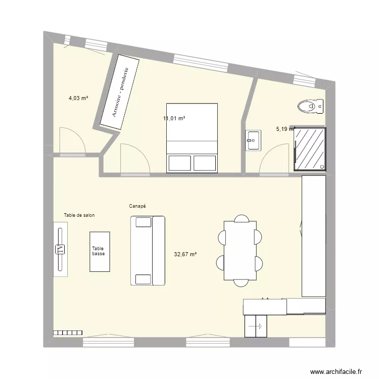 APPARTEMENT RENOVATION ISSY LES MOULINEAUX. Plan de 