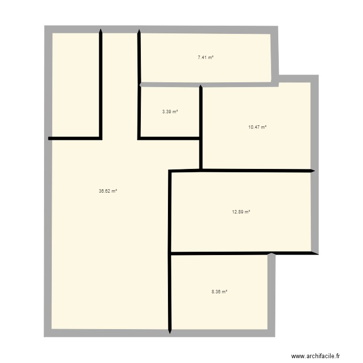 DJO_V1. Plan de 6 pièces et 79 m2