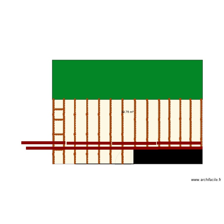 Terrasse nue. Plan de 0 pièce et 0 m2
