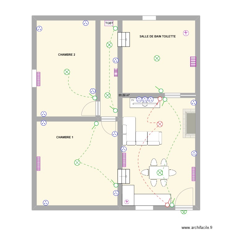 Plan Saint germain en Nuelle. Plan de 1 pièce et 87 m2