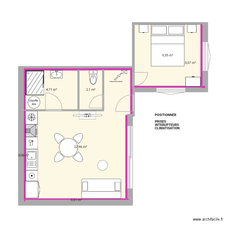 dumaine version papier. Plan de 7 pièces et 39 m2